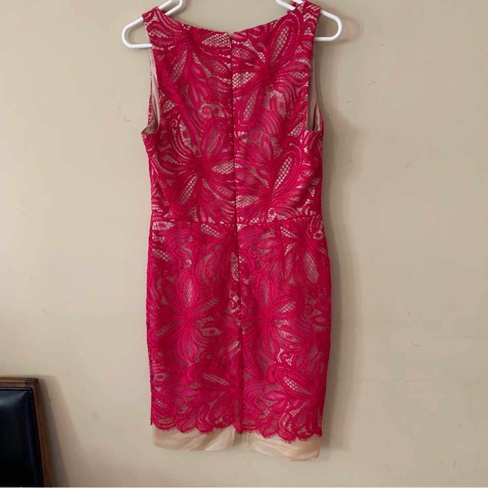Trina Turk Hot Pink Floral Lace Cocktail Dress - Picture 8 of 16